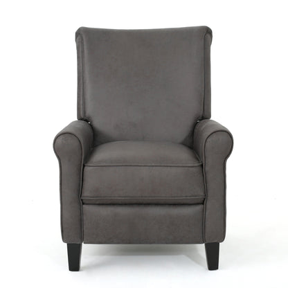 Roomfitters Push Back Recliner Chair with Rolled Arms and Padded Seat for Living Room or Study