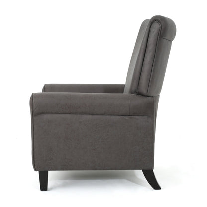 Roomfitters Push Back Recliner Chair with Rolled Arms and Padded Seat for Living Room or Study