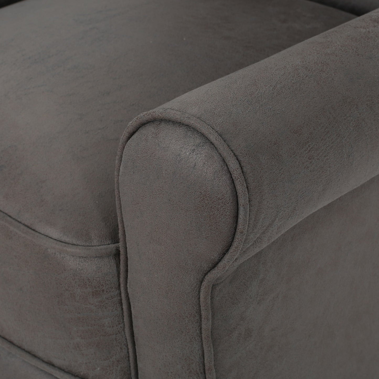 Roomfitters Push Back Recliner Chair with Rolled Arms and Padded Seat for Living Room or Study
