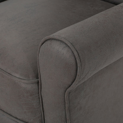 Roomfitters Push Back Recliner Chair with Rolled Arms and Padded Seat for Living Room or Study