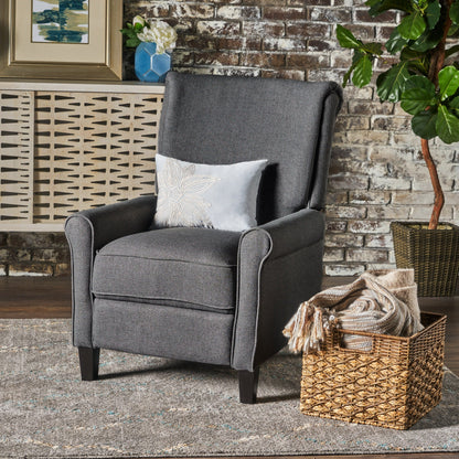 Roomfitters Push Back Recliner Chair with Rolled Arms and Padded Seat for Living Room or Study
