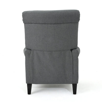 Roomfitters Push Back Recliner Chair with Rolled Arms and Padded Seat for Living Room or Study