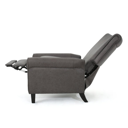 Roomfitters Push Back Recliner Chair with Rolled Arms and Padded Seat for Living Room or Study