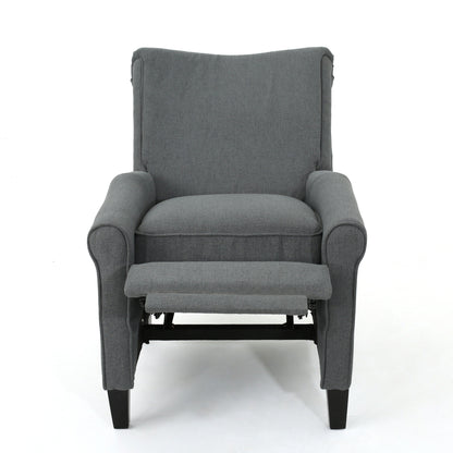 Roomfitters Push Back Recliner Chair with Rolled Arms and Padded Seat for Living Room or Study