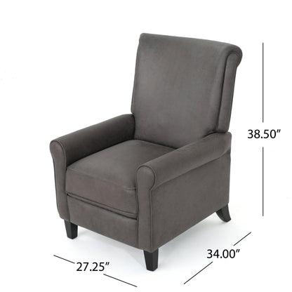 Roomfitters Push Back Recliner Chair with Rolled Arms and Padded Seat for Living Room or Study