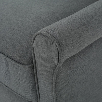Roomfitters Push Back Recliner Chair with Rolled Arms and Padded Seat for Living Room or Study