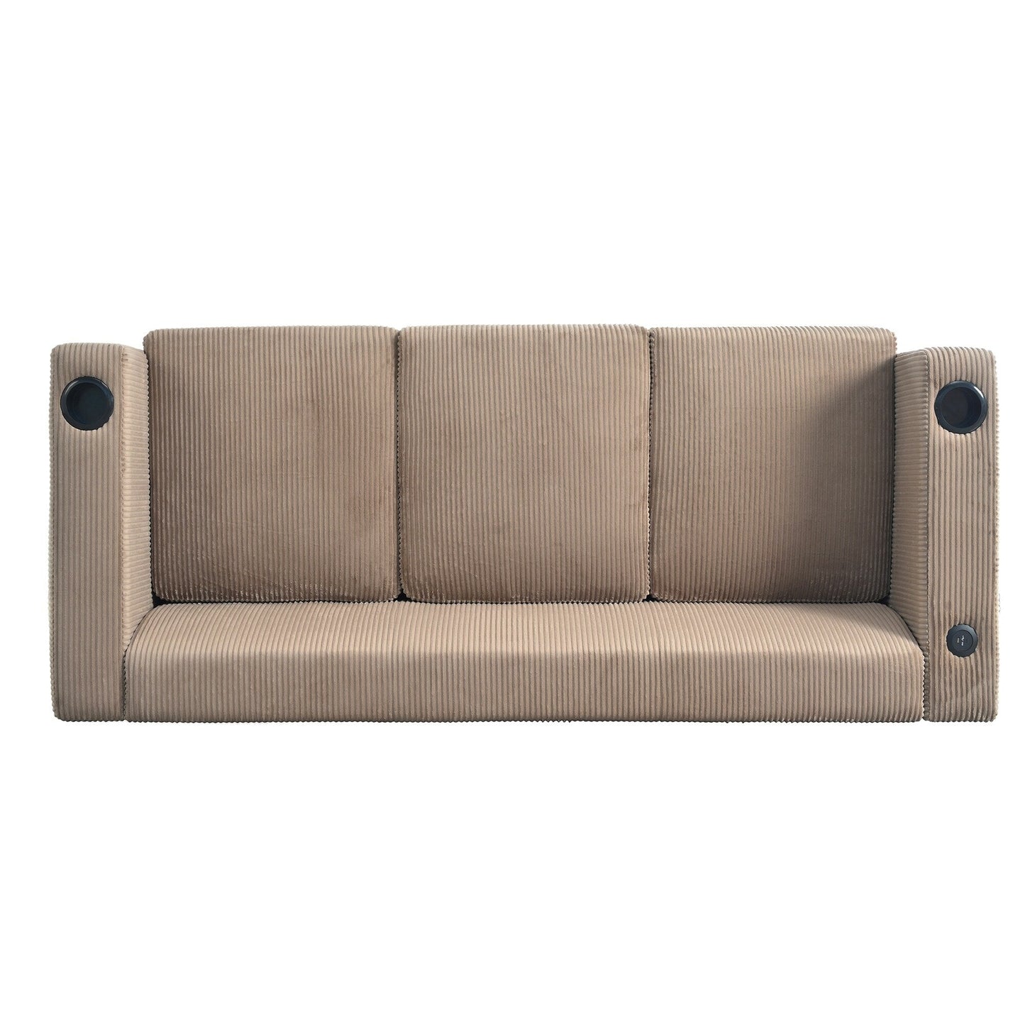 Roomfitters Ribbed Corduroy 3-Seater Track-Arm Sofa, Contemporary Living Room Couch