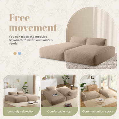 Roomfitters Right-Facing Modular Sofa with Foam-Filled Seat, Compressed Floor Couch for Living Room, No Assembly Needed