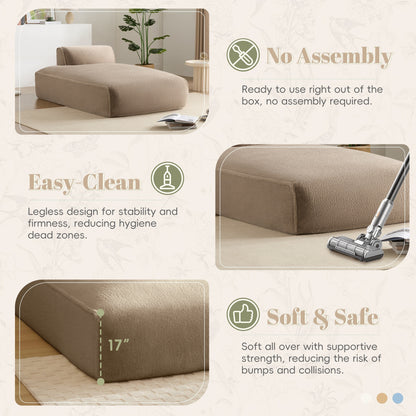 Roomfitters Right-Facing Modular Sofa with Foam-Filled Seat, Compressed Floor Couch for Living Room, No Assembly Needed