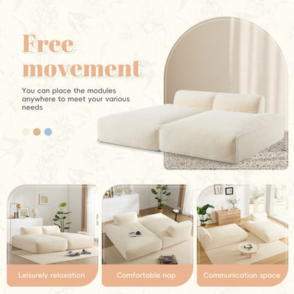 Roomfitters Right-Facing Modular Sofa with Foam-Filled Seat, Compressed Floor Couch for Living Room, No Assembly Needed