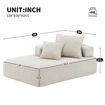 Roomfitters Special Frame for Modular U Shaped Sectional Sofa, Boucle Upholstered Floor Couch with Foam Seat, Beige