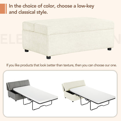 Roomfitters Twin Folding Ottoman Sleeper Bed with Mattress Convertible Guest Bed
