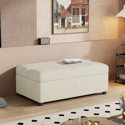 Roomfitters Twin Folding Ottoman Sleeper Bed with Mattress Convertible Guest Bed