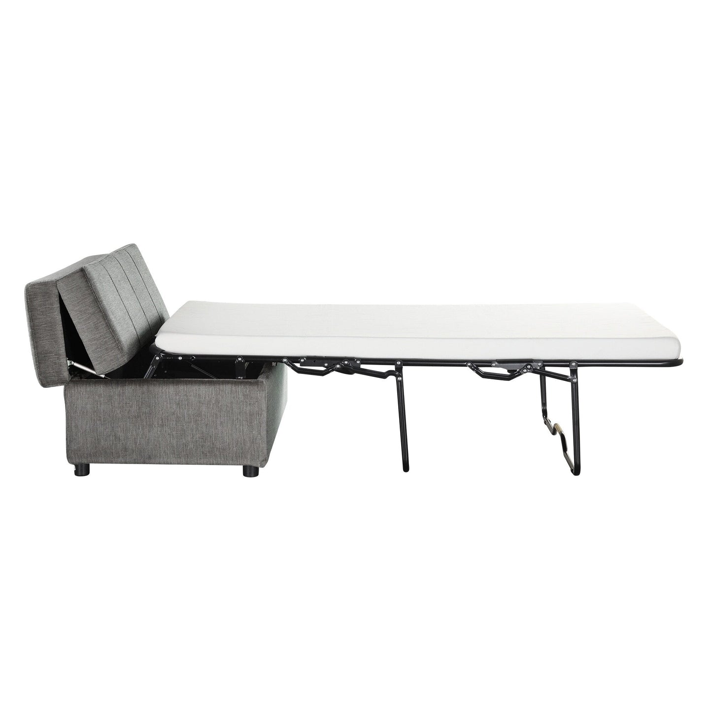 Roomfitters Twin Folding Ottoman Sleeper Bed with Mattress Convertible Guest Bed