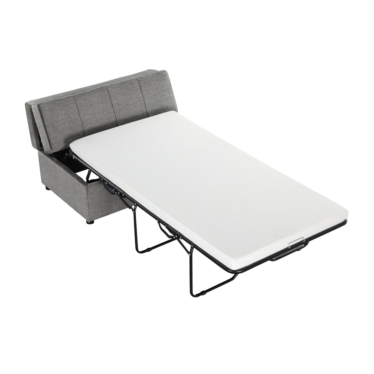 Roomfitters Twin Folding Ottoman Sleeper Bed with Mattress Convertible Guest Bed