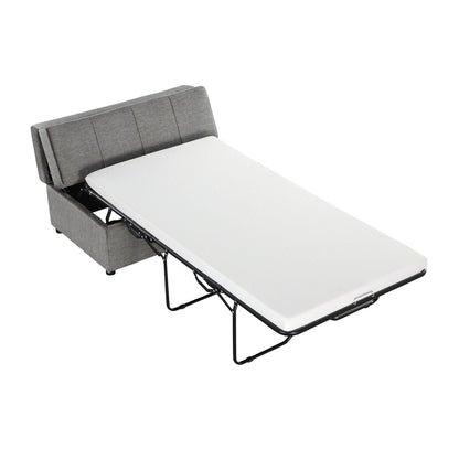Roomfitters Twin Folding Ottoman Sleeper Bed with Mattress Convertible Guest Bed