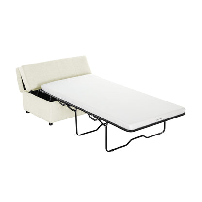 Roomfitters Twin Folding Ottoman Sleeper Bed with Mattress Convertible Guest Bed