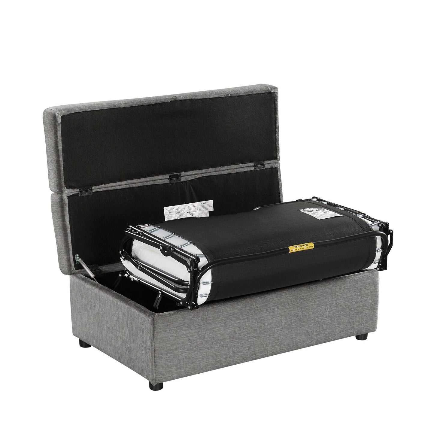 Roomfitters Twin Folding Ottoman Sleeper Bed with Mattress Convertible Guest Bed
