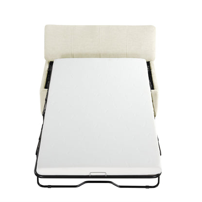Roomfitters Twin Folding Ottoman Sleeper Bed with Mattress Convertible Guest Bed