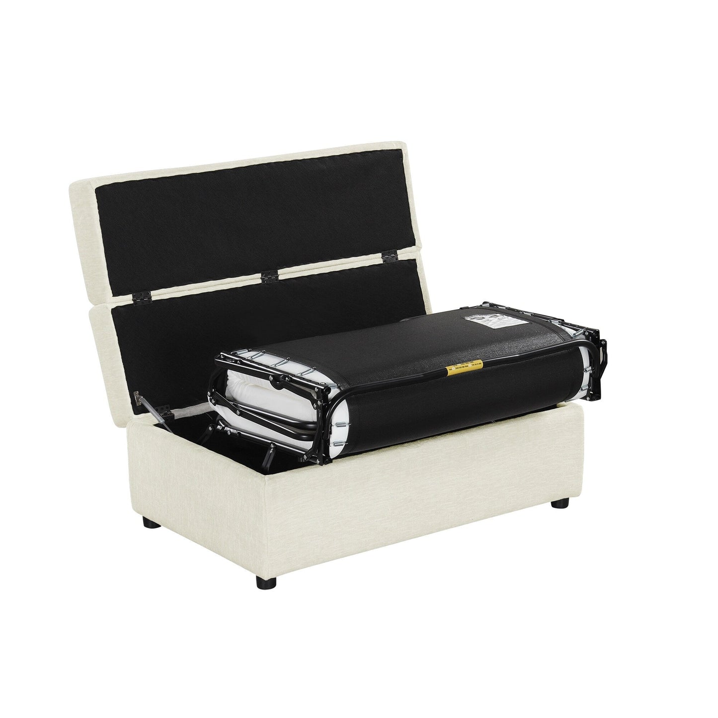 Roomfitters Twin Folding Ottoman Sleeper Bed with Mattress Convertible Guest Bed