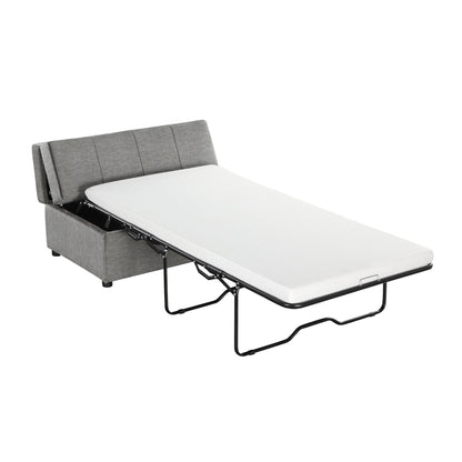 Roomfitters Twin Folding Ottoman Sleeper Bed with Mattress Convertible Guest Bed