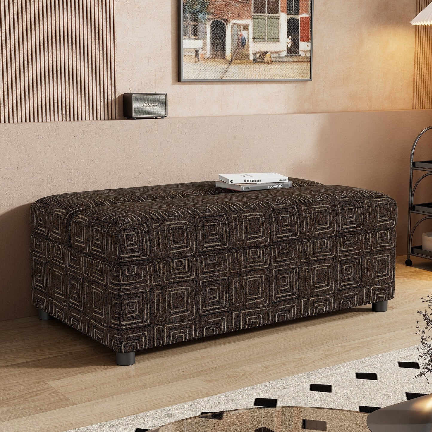 Roomfitters Twin Size Folding Ottoman Sleeper Bed with Mattress, Compact Convertible Guest Bed for Living Room