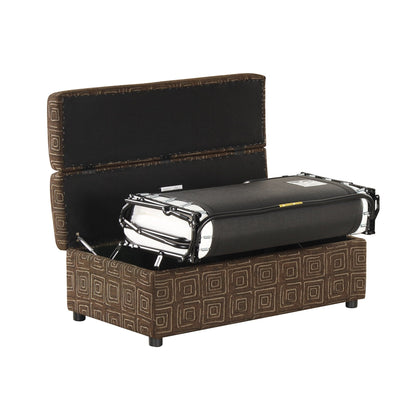 Roomfitters Twin Size Folding Ottoman Sleeper Bed with Mattress, Compact Convertible Guest Bed for Living Room