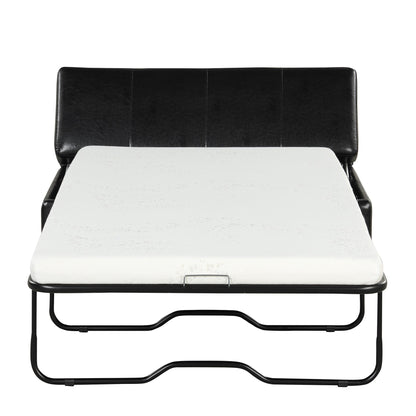 Roomfitters Twin Size Folding Ottoman Sleeper Bed with Mattress, Compact Convertible Guest Bed for Living Room