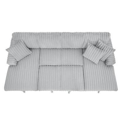 Roomfitters U Shaped Sleeper Sofa, 122 Inch Oversized - 2 in 1 Pull Out Bed, Sectional Sleeper Sofa with Double Storage Chaise