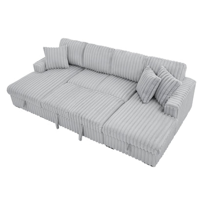 Roomfitters U Shaped Sleeper Sofa, 122 Inch Oversized - 2 in 1 Pull Out Bed, Sectional Sleeper Sofa with Double Storage Chaise