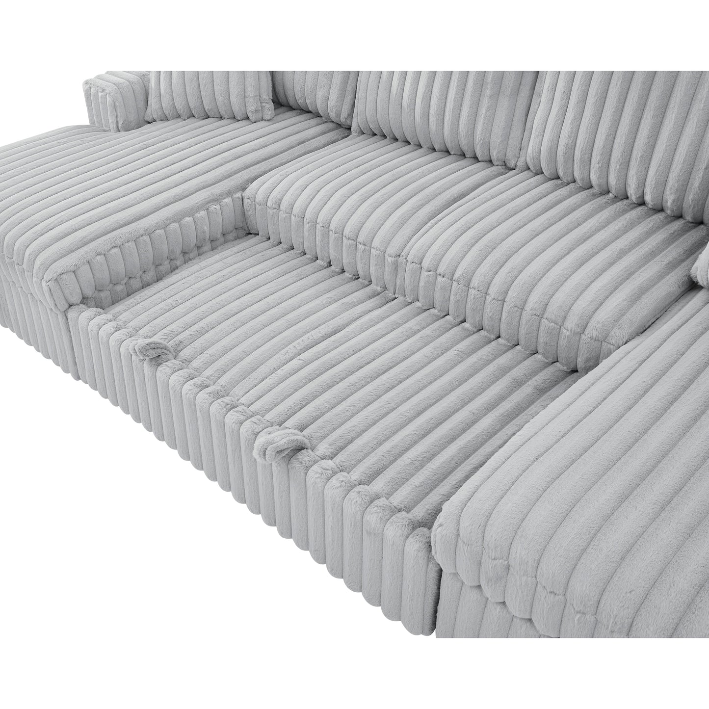 Roomfitters U Shaped Sleeper Sofa, 122 Inch Oversized - 2 in 1 Pull Out Bed, Sectional Sleeper Sofa with Double Storage Chaise