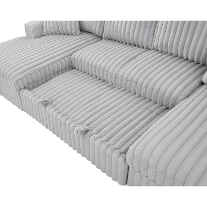 Roomfitters U Shaped Sleeper Sofa, 122 Inch Oversized - 2 in 1 Pull Out Bed, Sectional Sleeper Sofa with Double Storage Chaise
