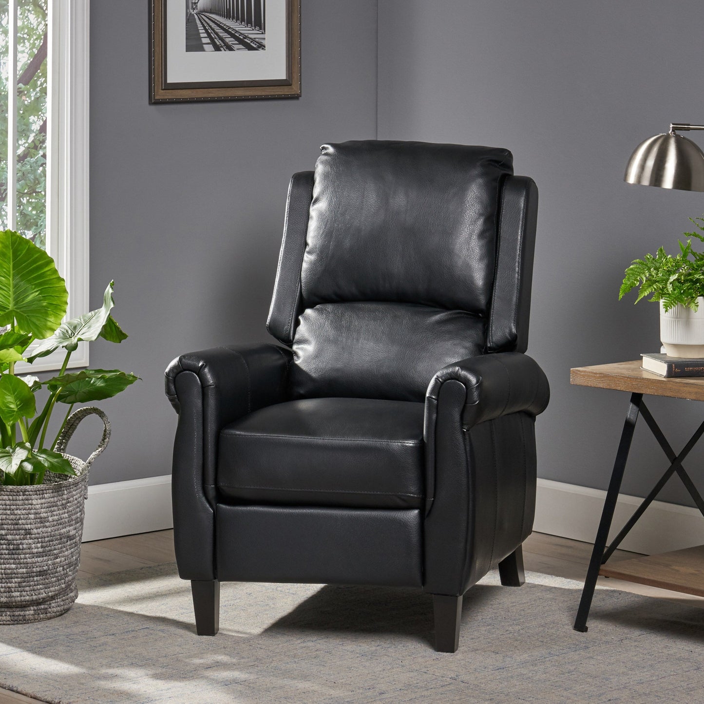 Roomfitters Ultimate Comfort PU Leather Pushback Recliner, Luxurious Recliner Chair for Living Room or Bedroom