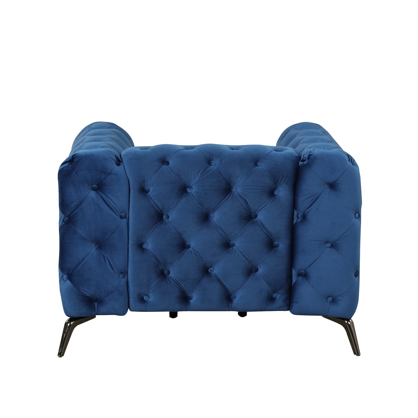Roomfitters Velvet Upholstered Accent Sofa, Single Chair with Button Tufted Back for Living Room, Bedroom