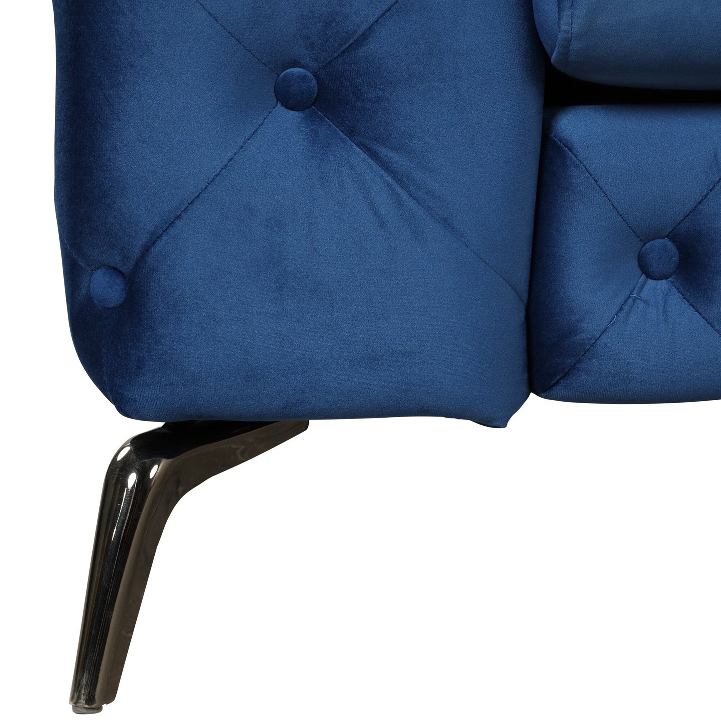 Roomfitters Velvet Upholstered Accent Sofa, Single Chair with Button Tufted Back for Living Room, Bedroom