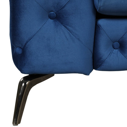 Roomfitters Velvet Upholstered Accent Sofa, Single Chair with Button Tufted Back for Living Room, Bedroom