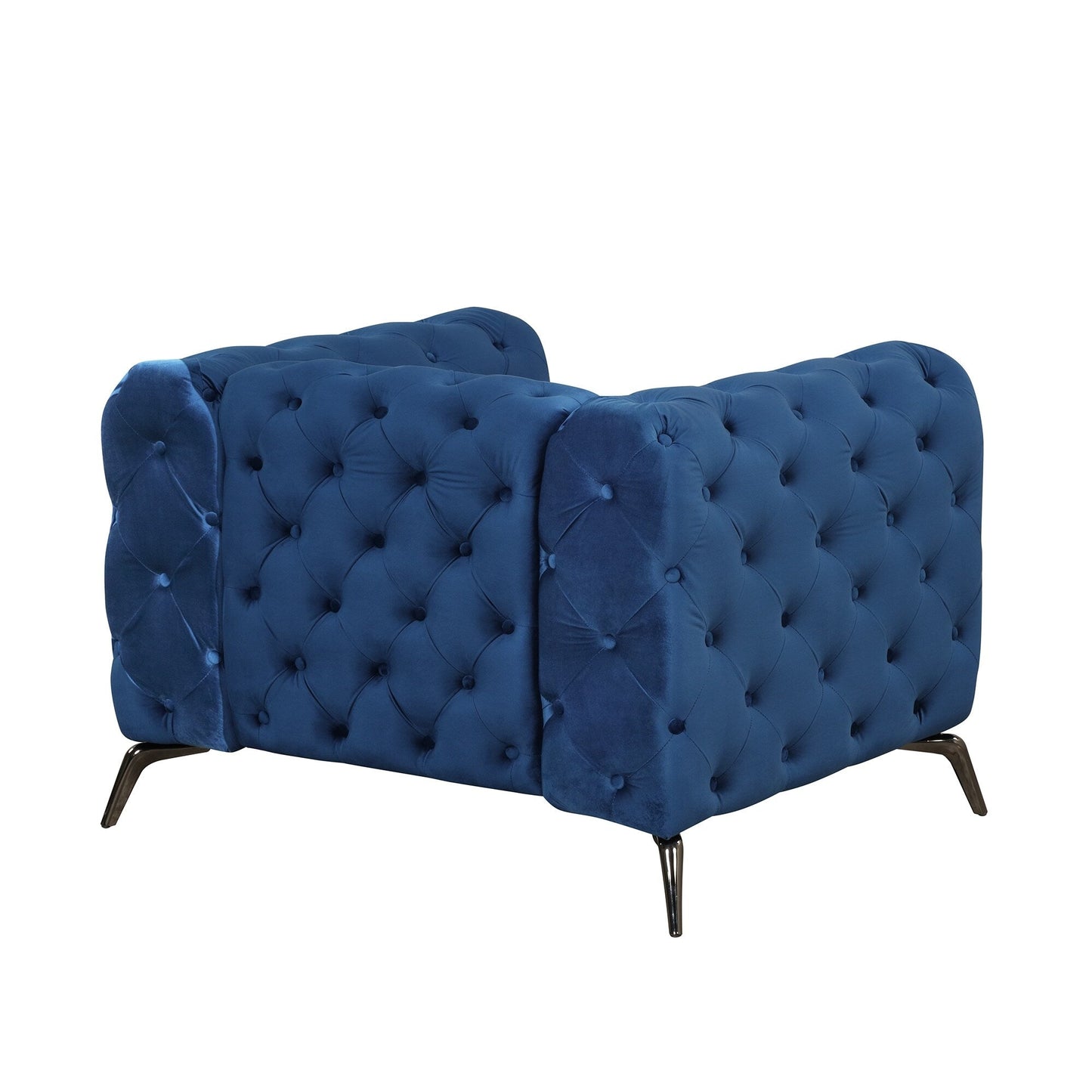 Roomfitters Velvet Upholstered Accent Sofa, Single Chair with Button Tufted Back for Living Room, Bedroom