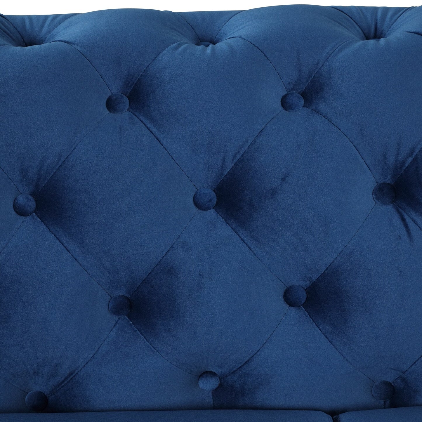 Roomfitters Velvet Upholstered Accent Sofa, Single Chair with Button Tufted Back for Living Room, Bedroom