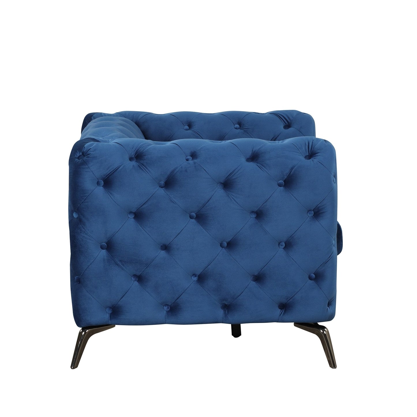 Roomfitters Velvet Upholstered Accent Sofa, Single Chair with Button Tufted Back for Living Room, Bedroom
