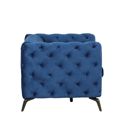 Roomfitters Velvet Upholstered Accent Sofa, Single Chair with Button Tufted Back for Living Room, Bedroom