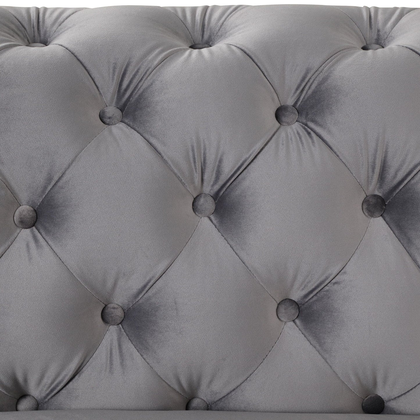 Roomfitters Velvet Upholstered Accent Sofa, Single Chair with Button Tufted Back for Living Room, Bedroom