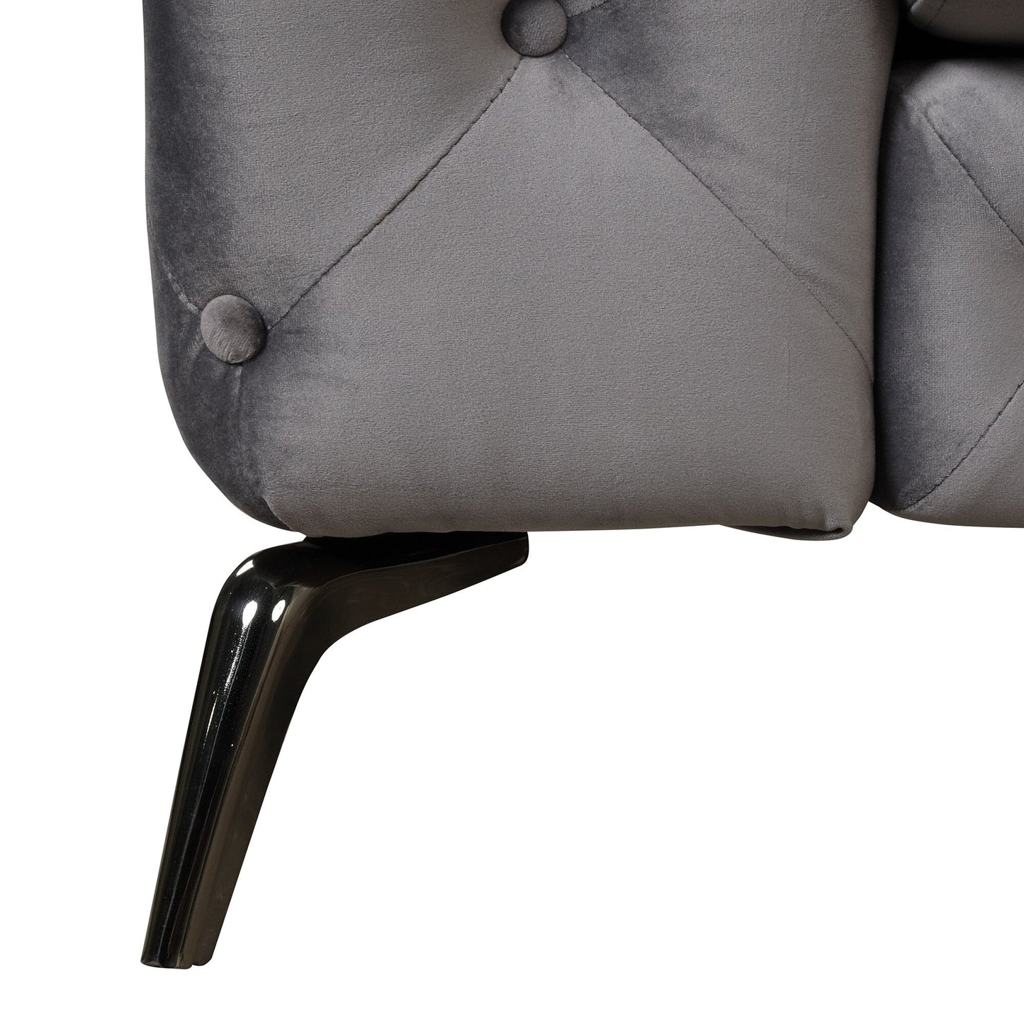 Roomfitters Velvet Upholstered Accent Sofa, Single Chair with Button Tufted Back for Living Room, Bedroom