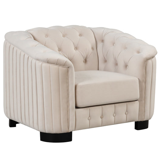 Roomfitters Velvet Upholstered Accent Sofa, Single Sofa Chair with Removable Seat Cushion for Modern Living Room, Bedroom