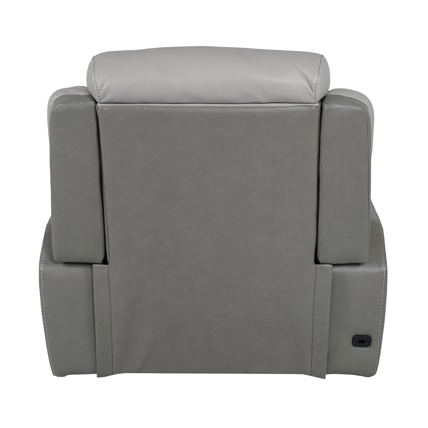 Rosalyn Zero Gravity Silver and Gray Leather Power Recliner with Power Headrest