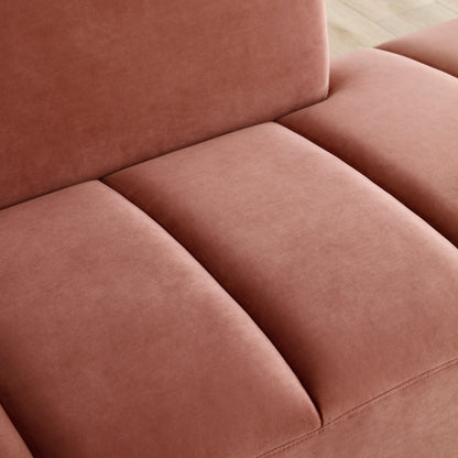 Rose Upholstered Loveseat Bench with Gold Legs