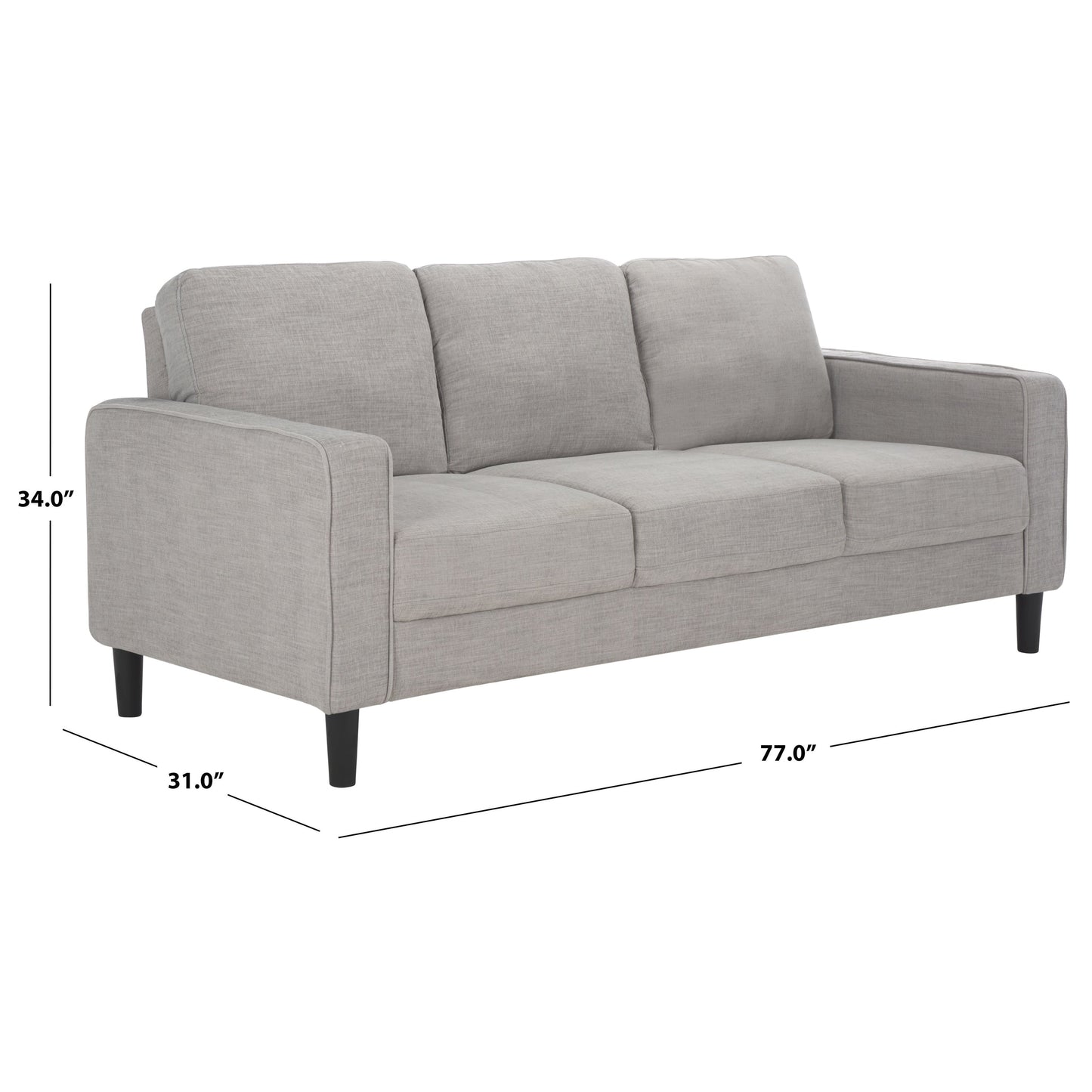 SAFAVIEH Couture Felicianya Modern 3 Seater Sofa - 77W x 31D x 34H