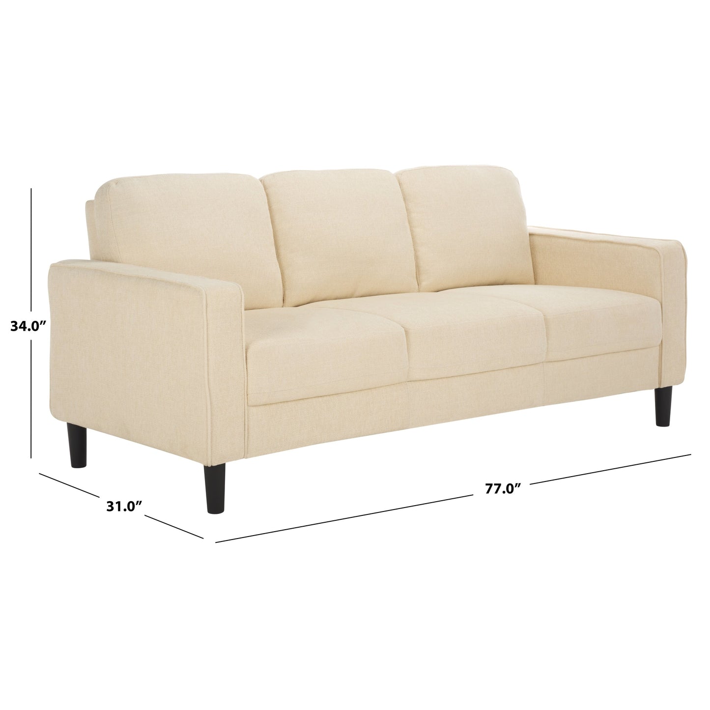 SAFAVIEH Couture Felicianya Modern 3 Seater Sofa - 77W x 31D x 34H