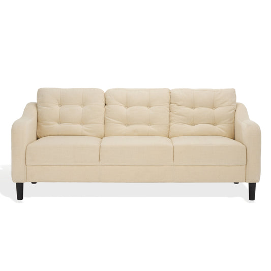 SAFAVIEH Couture Nathaniel Tufted Back 3 Seater Sofa - 77W x 32D x 34H