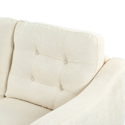 SAFAVIEH Couture Nathaniel Tufted Back 3 Seater Sofa - 77W x 32D x 34H