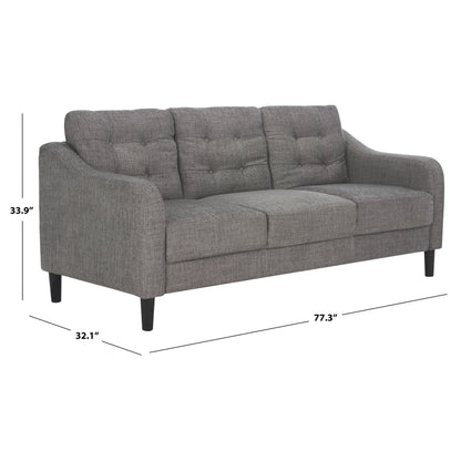 SAFAVIEH Couture Nathaniel Tufted Back 3 Seater Sofa - 77W x 32D x 34H